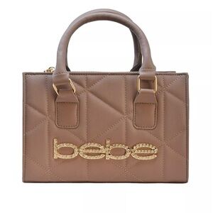 NWT BEBE Zaza Crystal Logo Mini Satchel Bag Pink